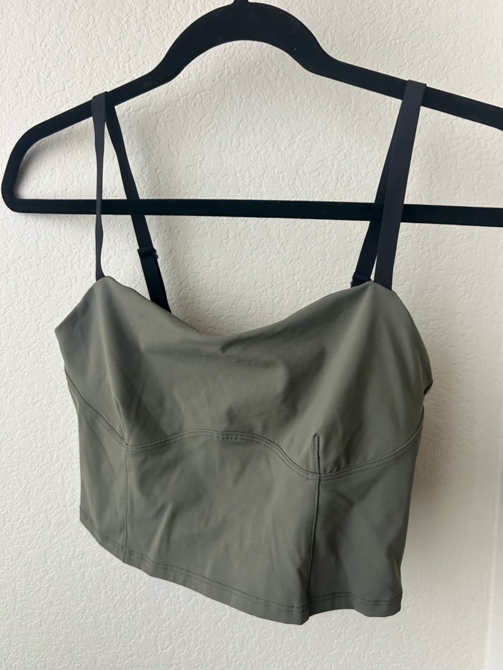 Outdoor Voices Olive Green Sports Cami with Black Straps